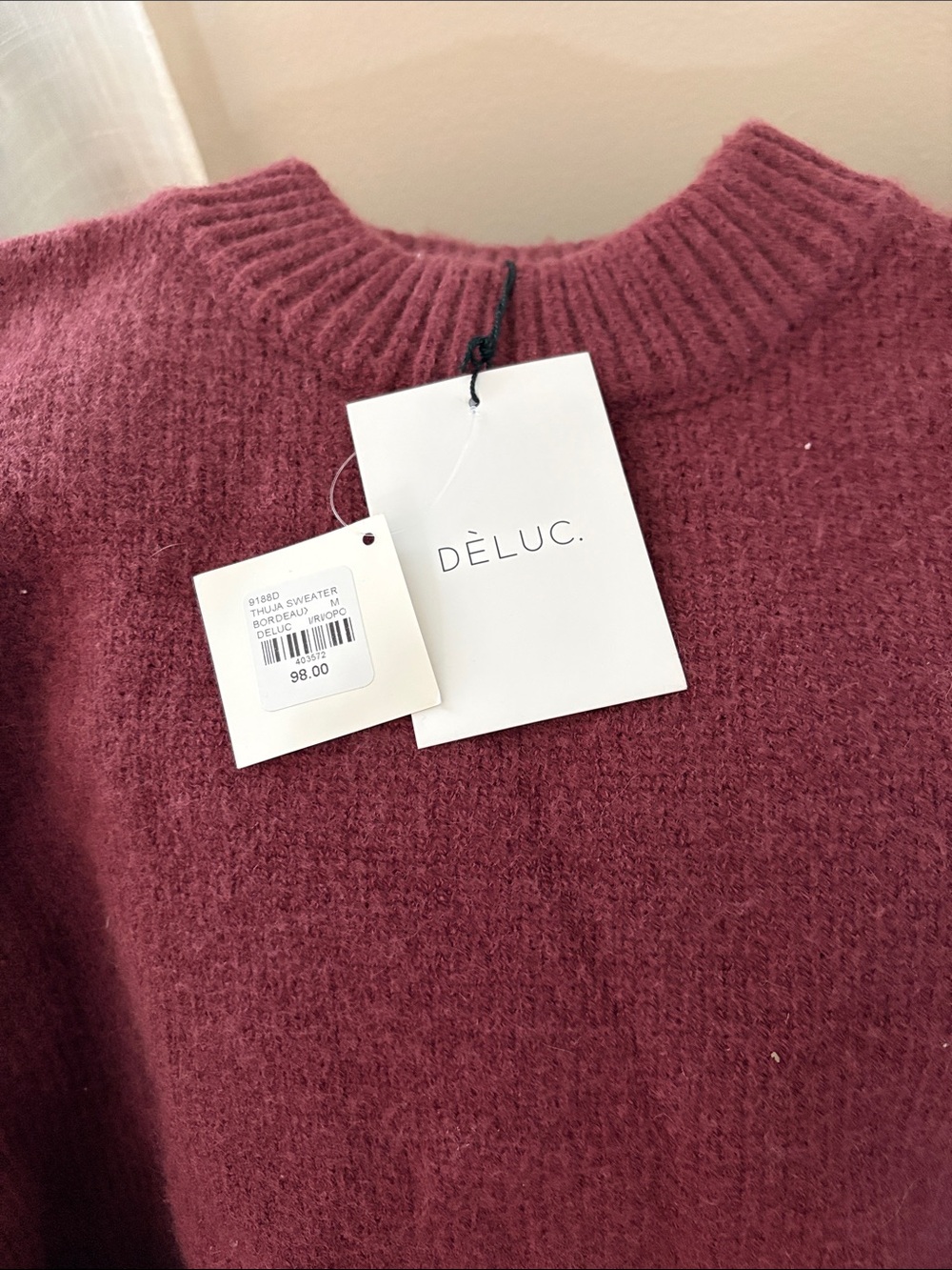 Deluc Burgundy Crewneck Sweater